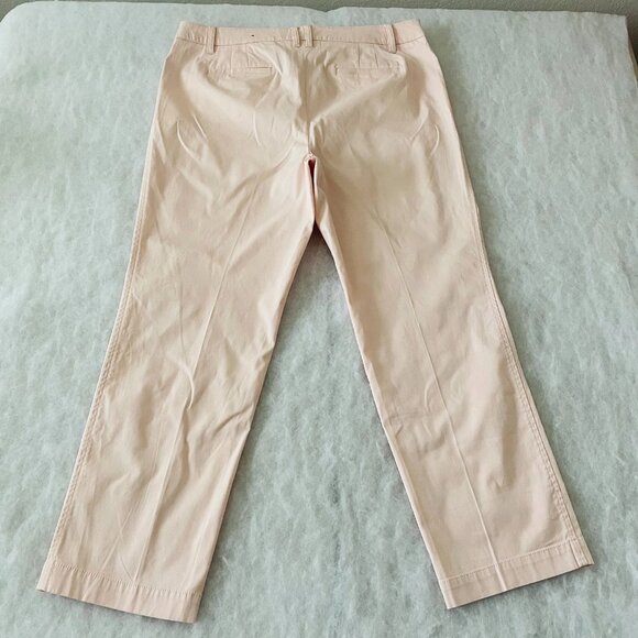 Talbots Womens Light Pink High Rise Flat Front Straight Leg Chino Pants Size 16P - Picture 2 of 9
